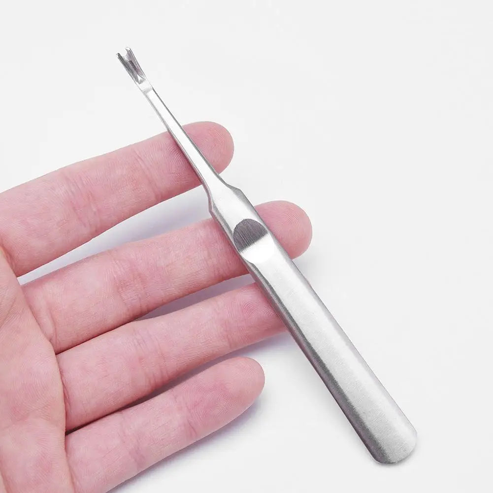 Cuticle Pusher Professional Stainless Steel Nail Cuticle Remover Callus Dead Skin Fork Nail Manicure Pedicure Tools Peaceful Pleasures Health and Wellness