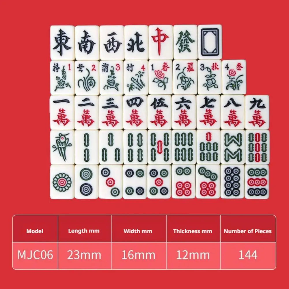 Mini Portable Chinese Mahjong Game Tiles Compact Board Family Outdoor