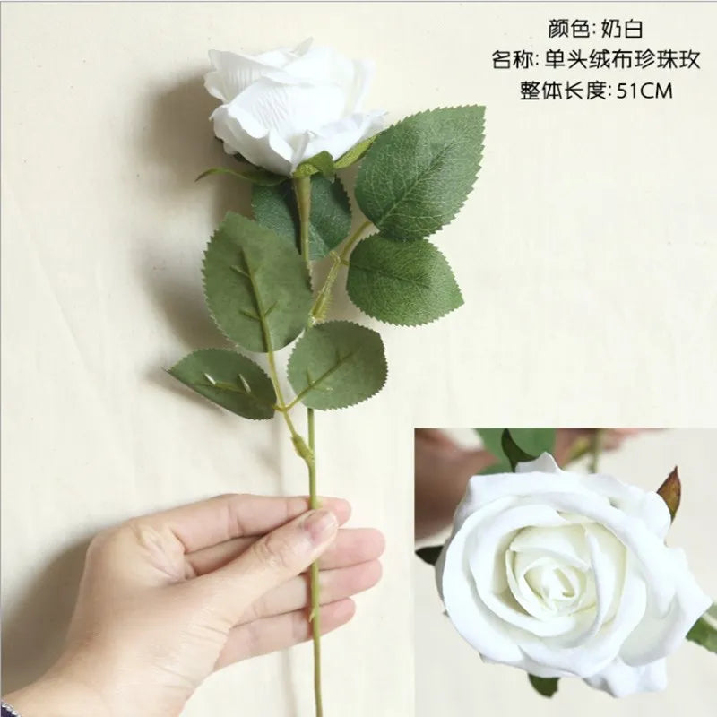 Silk Rose Artificial Flowers 2/4pcs – Wedding & Home Decor