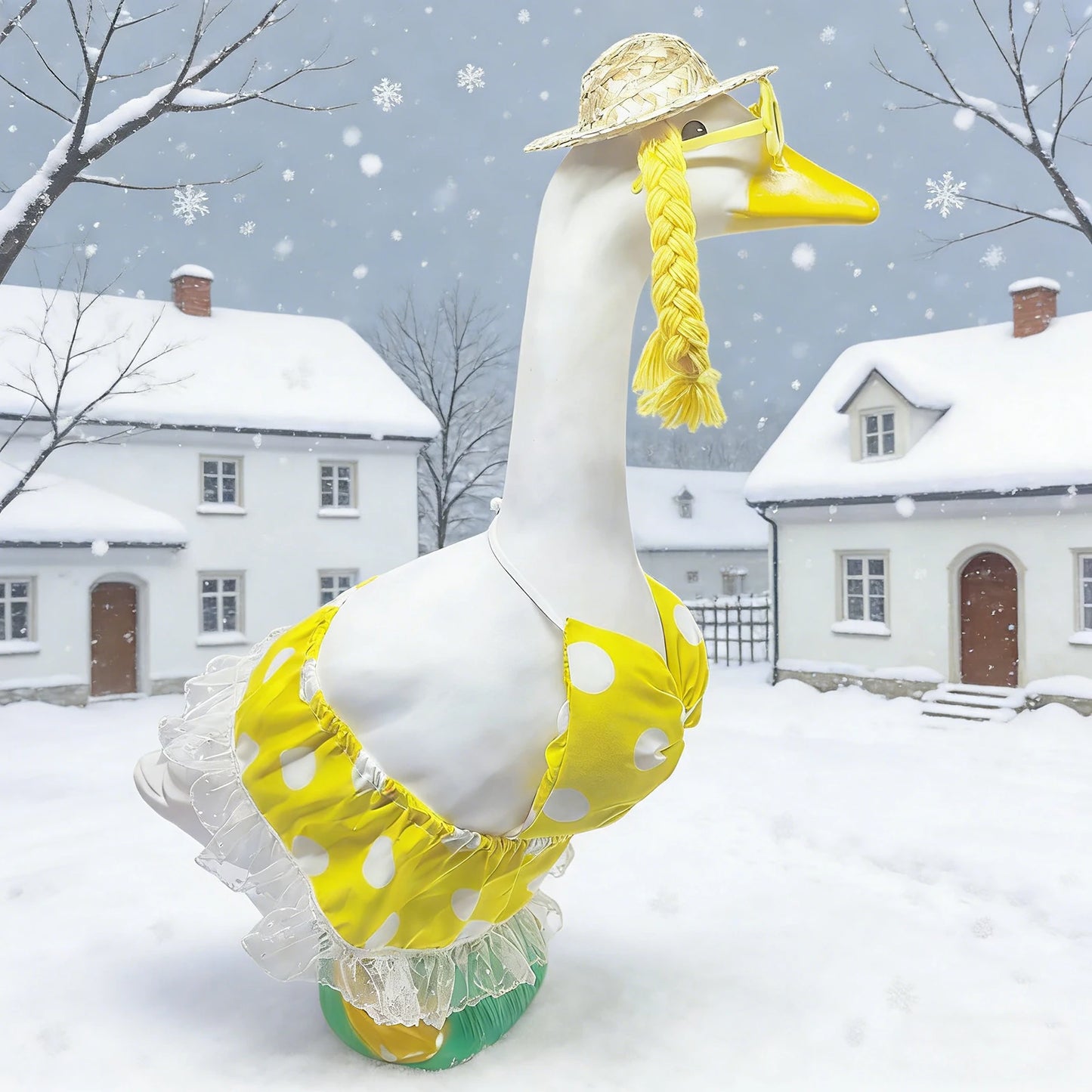 Porch Goose Bathrobe Outfit – Cute Goose Statue Costume
