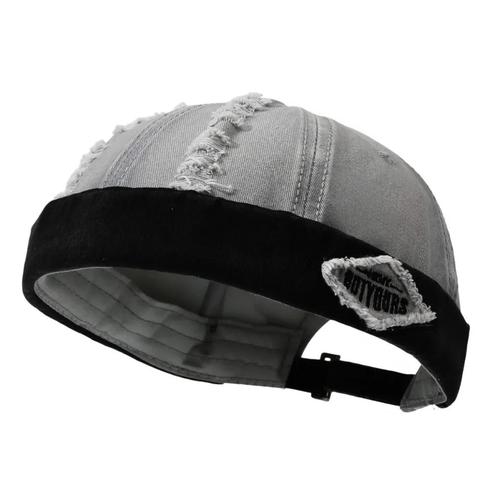 Distressed Skullcap Hat – Streetwear Hip Hop Sun Cap Unisex
