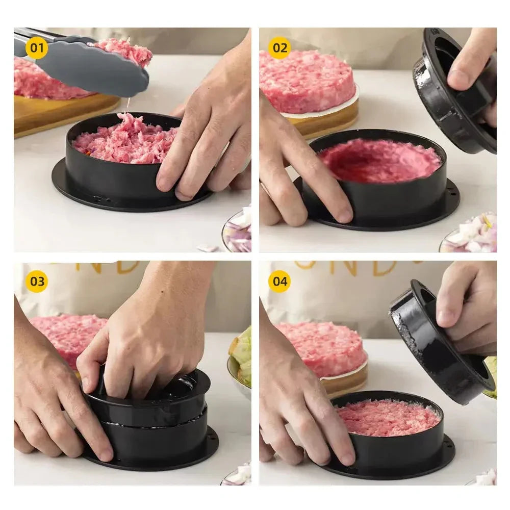 Round Hamburger Burger Press Beef Grill Food-Grade ABS Hamburger Helper Meat Press Cutlets Patty Maker Mold Kitchen Gadgets Peaceful Pleasures Health and Wellness