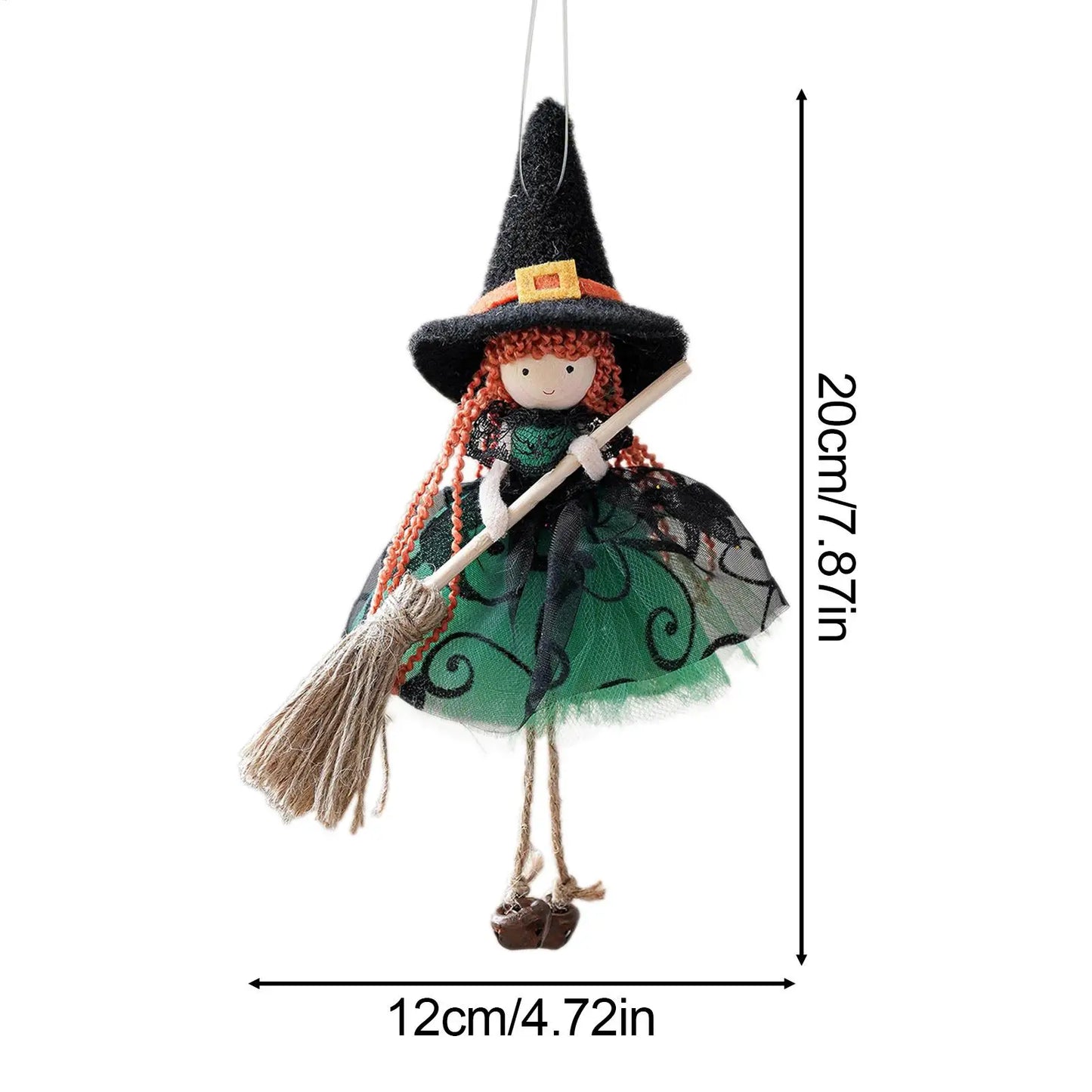 Witch Doll Hangable Witch Doll Ornament Scary Collectible Figurine Decoration for Holiday Party Window Garden Patio Outdoor Peaceful Pleasures Health and Wellness
