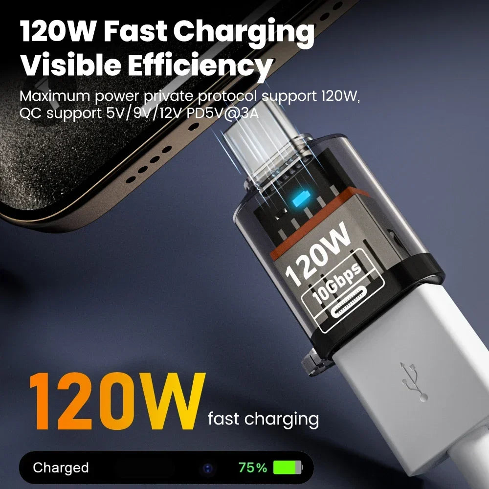 USB-A to Type-C Adapter – 120W Fast Charging & 10Gbps
