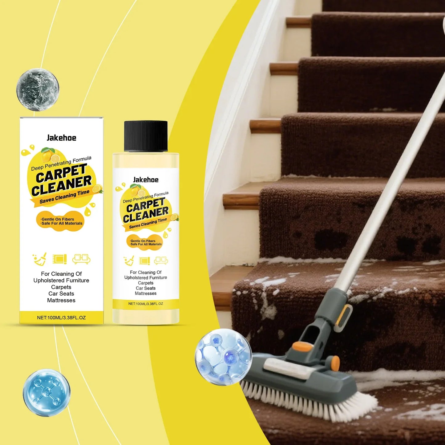 JAKEHOE Carpet Foam Cleaner – Stain & Odor Remover 100ml
