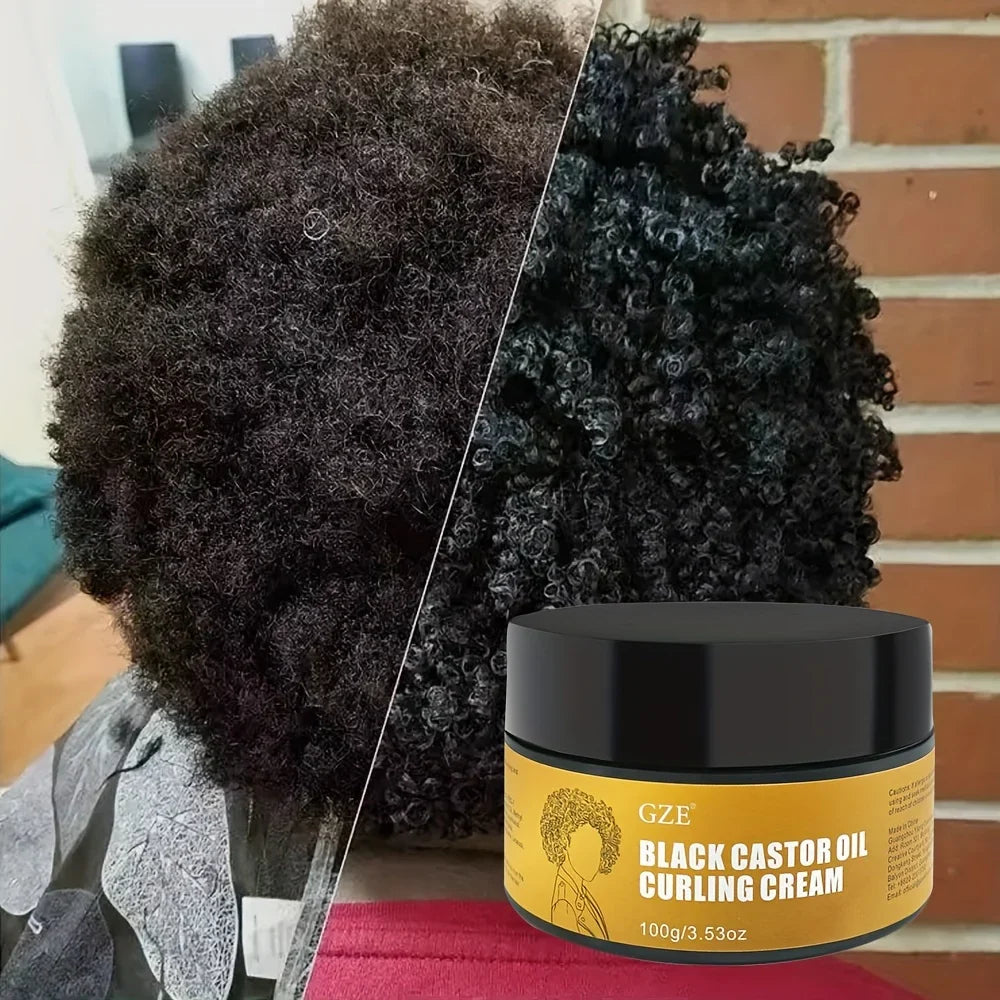 GZE Black Castor Oil Curl Defining Cream – Anti-Frizz 100g