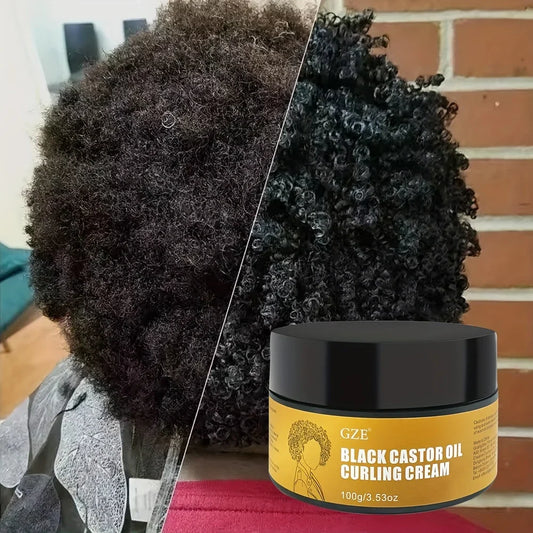GZE Black Castor Oil Curl Defining Cream – Anti-Frizz 100g Curl Defining Cream Oasis Select