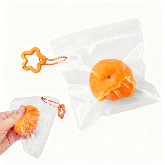 Orange Peeled Tangerine Squishy Fidget Toy with Keychain Squishy Fidget Toy Peaceful Pleasures Health and Wellness