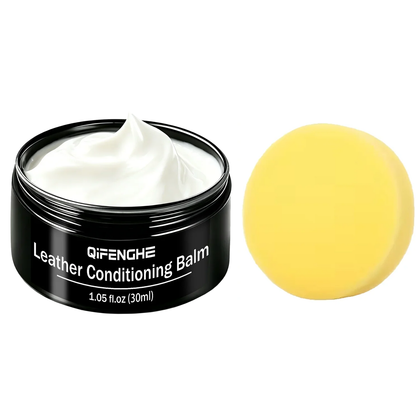 Leather Conditioning Balm Kit with Sponge – Softens & Buffs