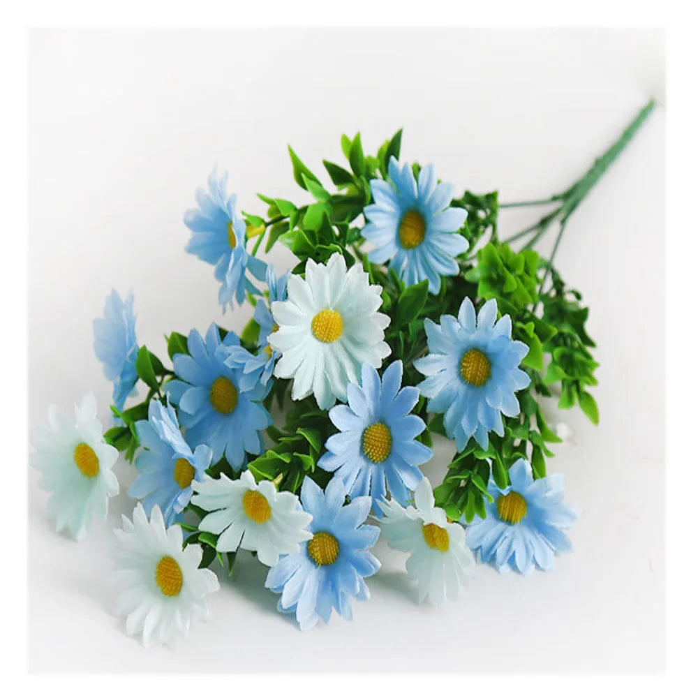 15-Head Faux Silk Daisy Bouquet | Wedding & Home Decor