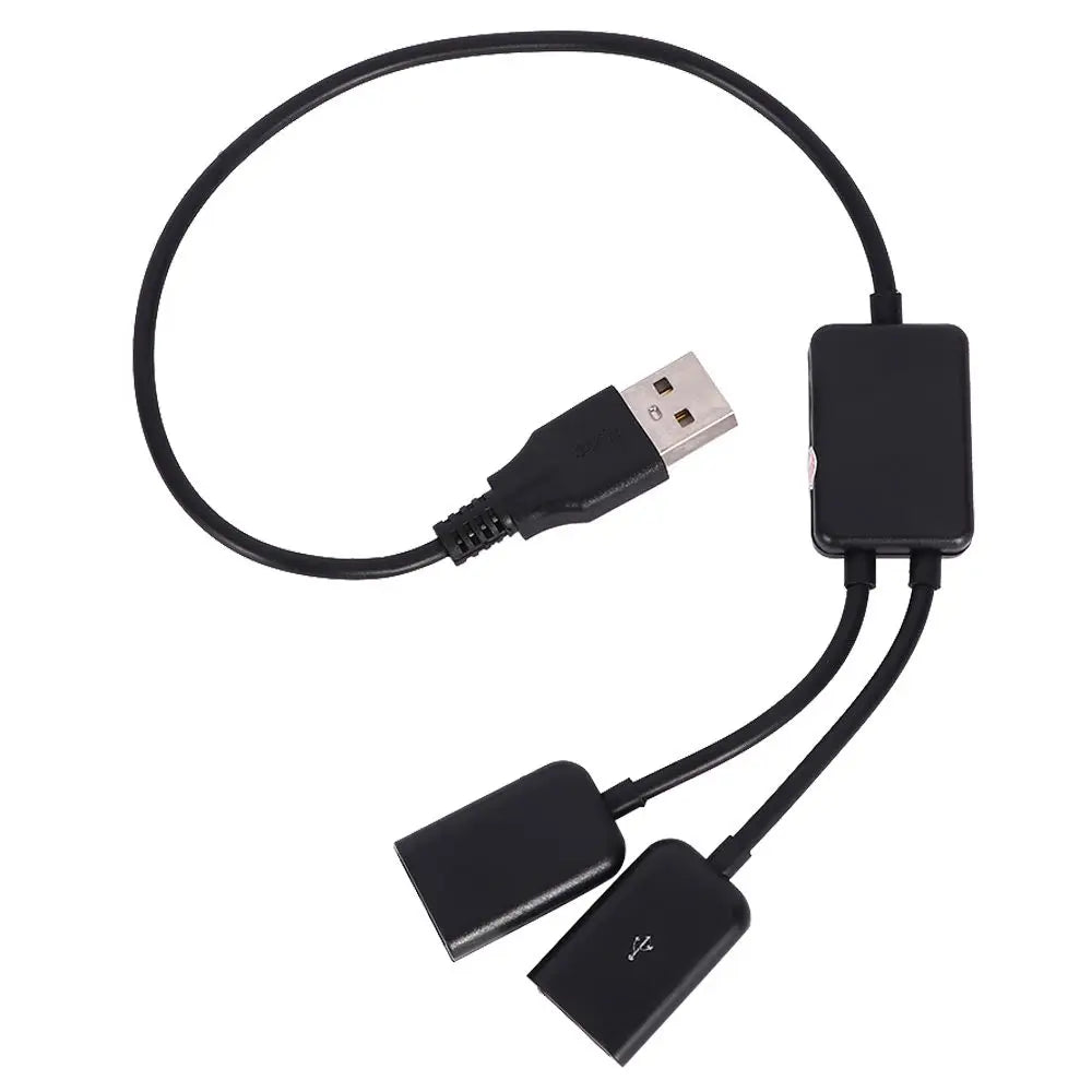 2-in-1 USB Male to Female OTG Adapter Hub Splitter USB 2.0