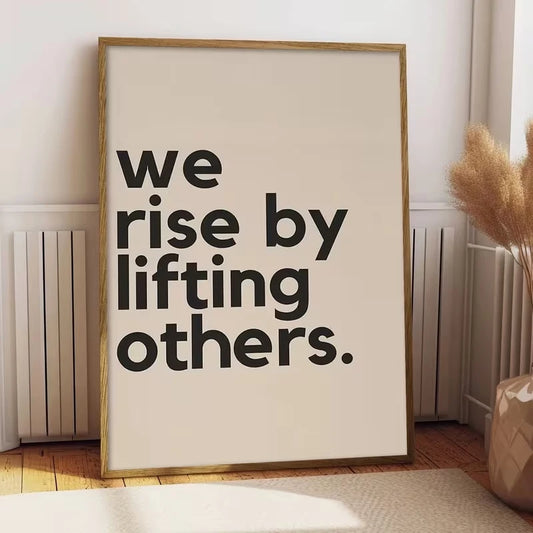 "We Rise By Lifting Others" Motivational Canvas Wall Art Motivational Canvas Print Peaceful Pleasures Health and Wellness G4246 21x30cm Metal Framed