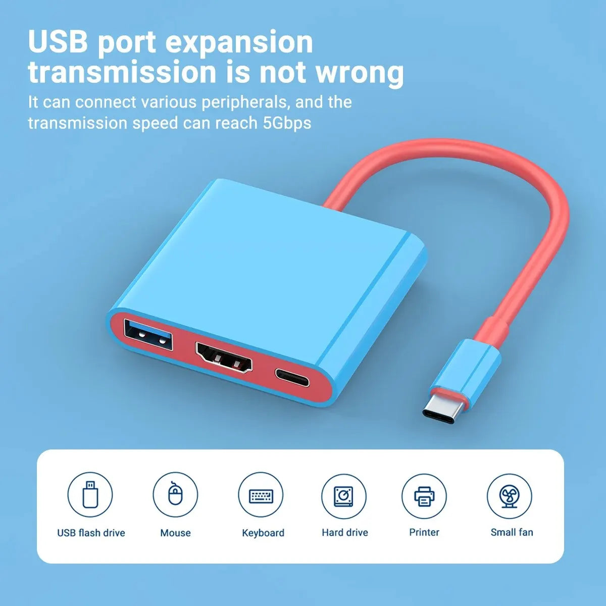 Gopala 3-in-1 USB-C Dock | 4K HDMI, USB 3.0 & PD 100W