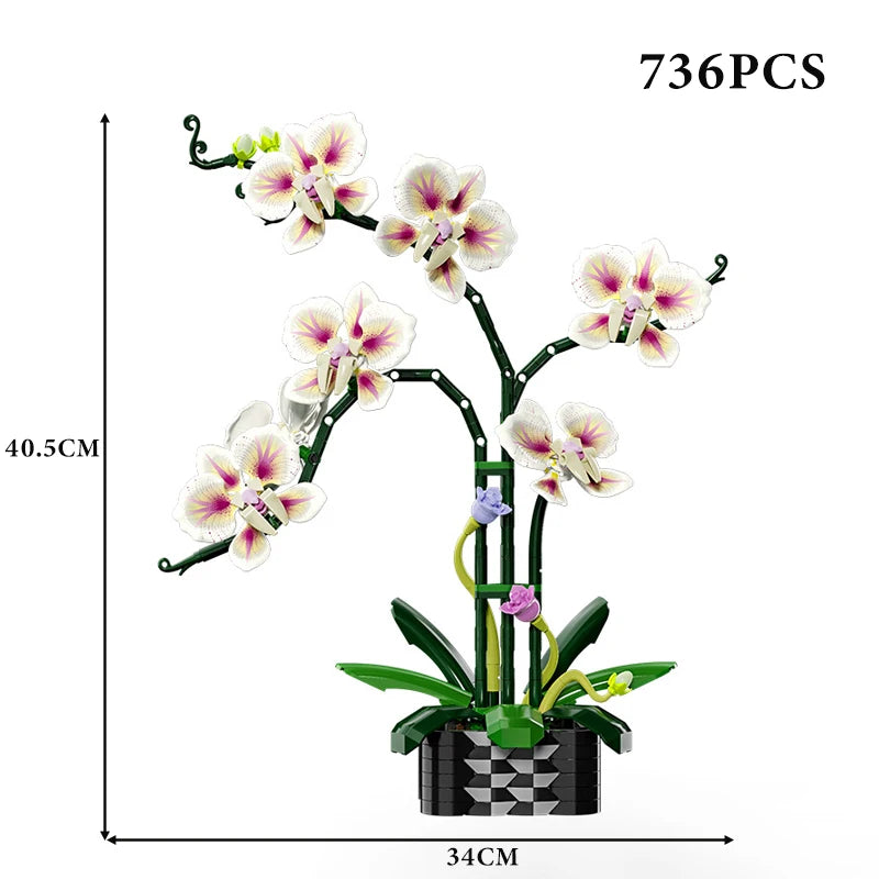 FINGERROCK Orchid Building Blocks DIY Floral Brick Set | Gift