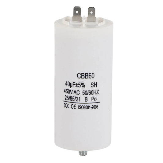 Pump Capacitor Capacitor CBB60 450V 40uf Capacitor For Washing Machine 50/60Hz Peaceful Pleasures Health and Wellness WHITE