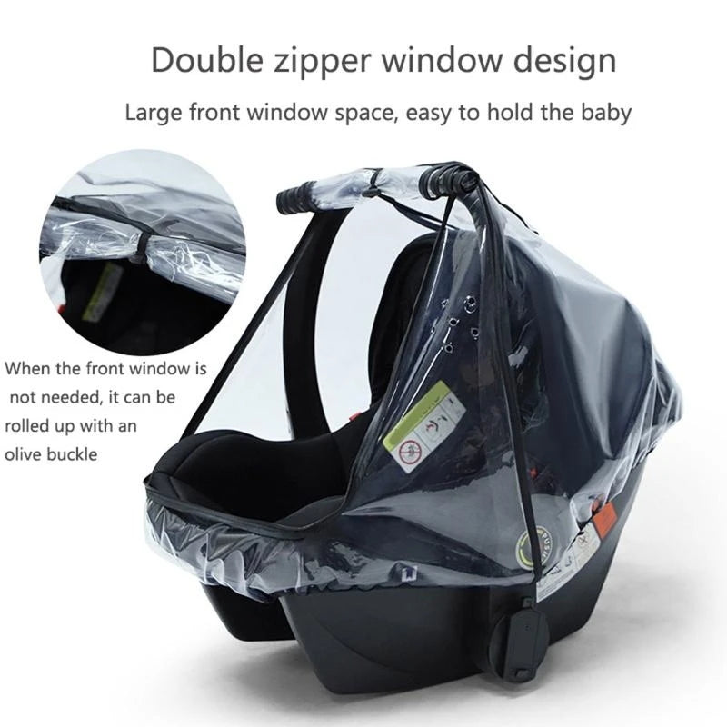 EVA Stroller Rain Cover – Waterproof Windproof Clear Baby Shield