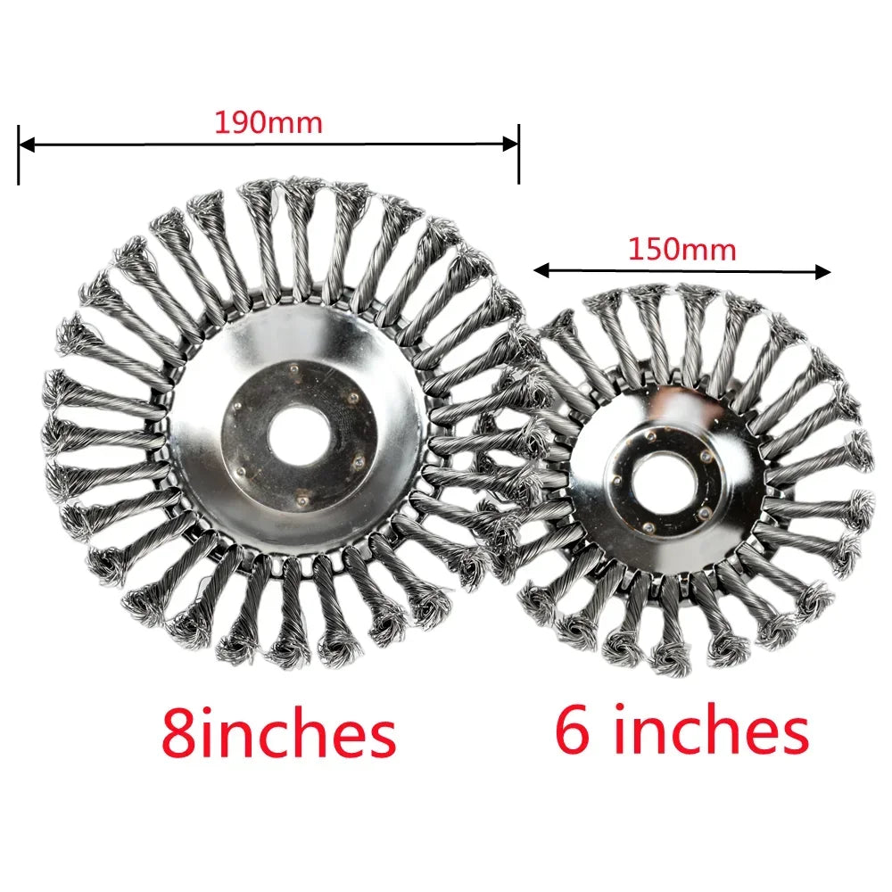 6" & 8" Steel Wire Weed Brush Cutter Head | Universal Trimmer Disc Peaceful Pleasures Health and Wellness