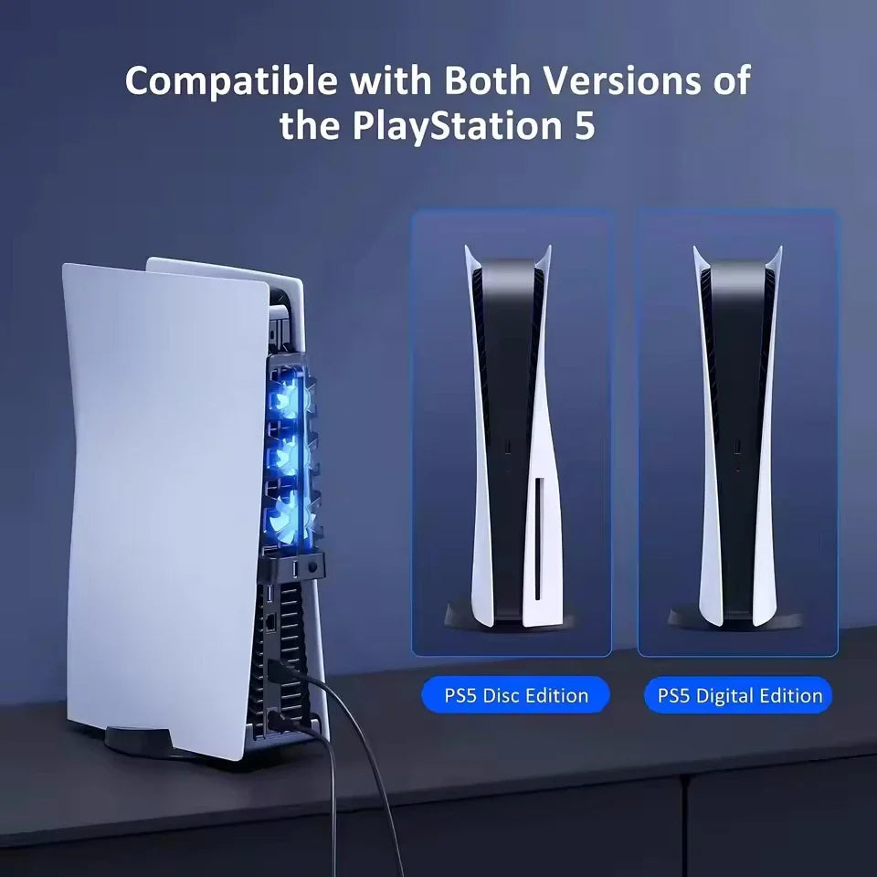 PS5 Cooling Fan – USB 3-Fan Cooler for Disc & Digital Edition