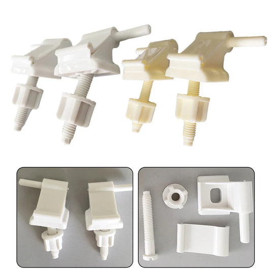 1 Pair Toilet Seat Hinge Bolts Screw Fixing Fitting White Plastic Lid Peaceful Pleasures Health and Wellness