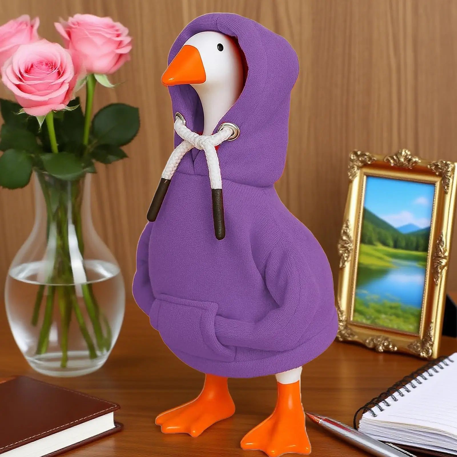 7 Inch Desk Geese Hoodies Outfit Tabletop Animal Costume Decor, Porch Outdoor Party Holiday Decoration Supplies Peaceful Pleasures Health and Wellness