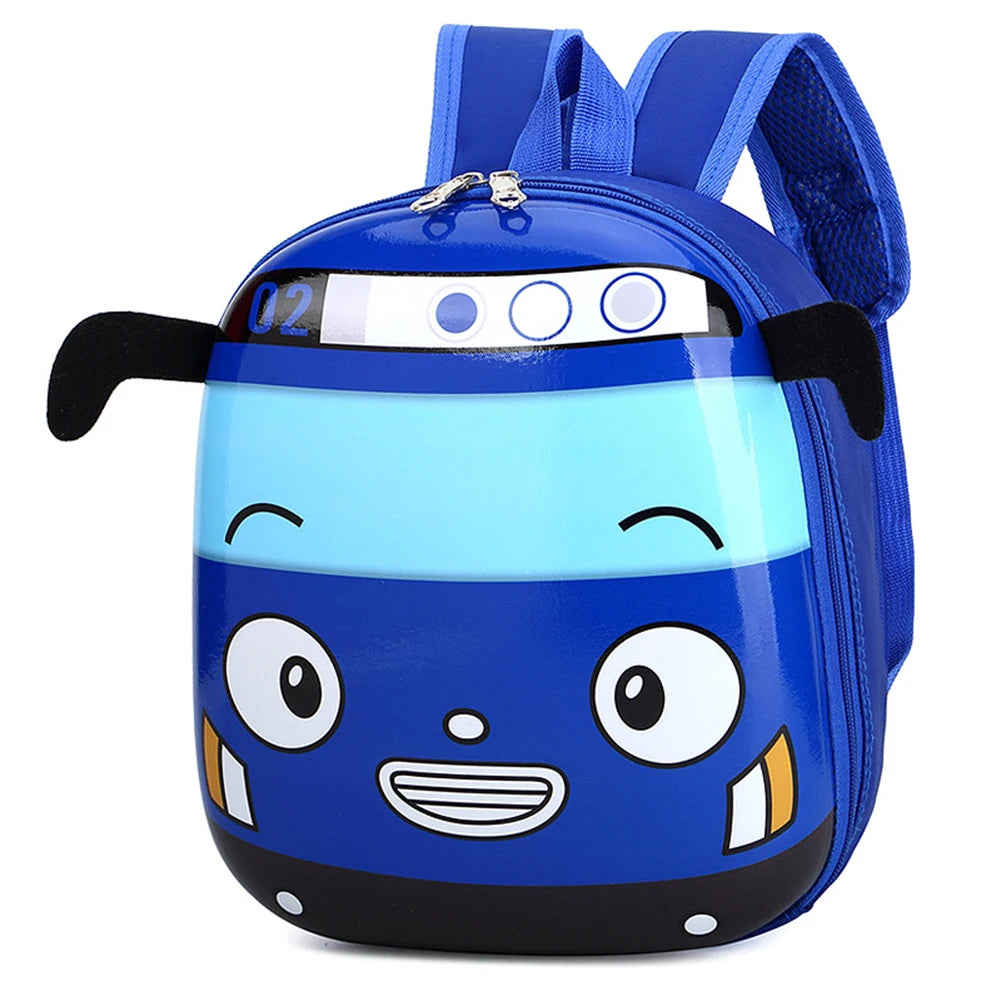 3D Cartoon Bus Toddler Backpack for Kids Peaceful Pleasures Health and Wellness Blue spain