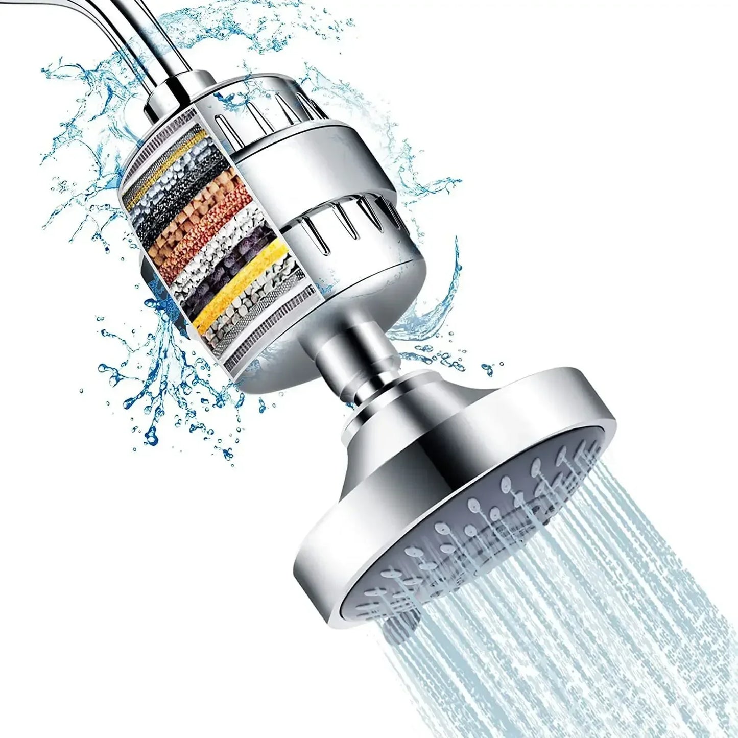 Filtered High-Pressure Shower Head with Water Filter | GFER
