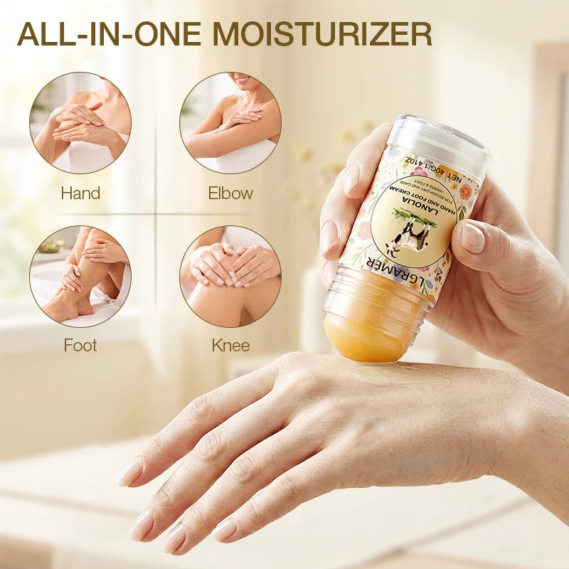 Lanolin Hand and Foot Cream for Dry Cracked, Easy to Carry & Use, Excellent Moisturizing,Long-Lasting Hydration for Hands,Ankles Peaceful Pleasures Health and Wellness