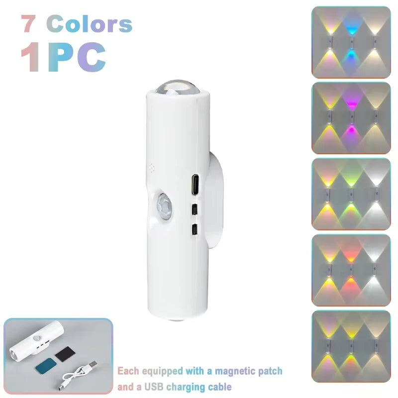 RGB Motion Sensor Night Light | Rechargeable Magnetic Spotlight Motion Sensor Night Light Peaceful Pleasures Health and Wellness 7 colors