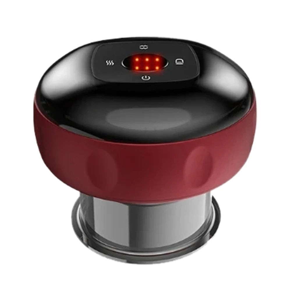 Plug-In Smart Vacuum Cupping Massager - Gua Sha Supping Device for Back Neck Arm Body Wellness Peaceful Pleasures Health and Wellness red