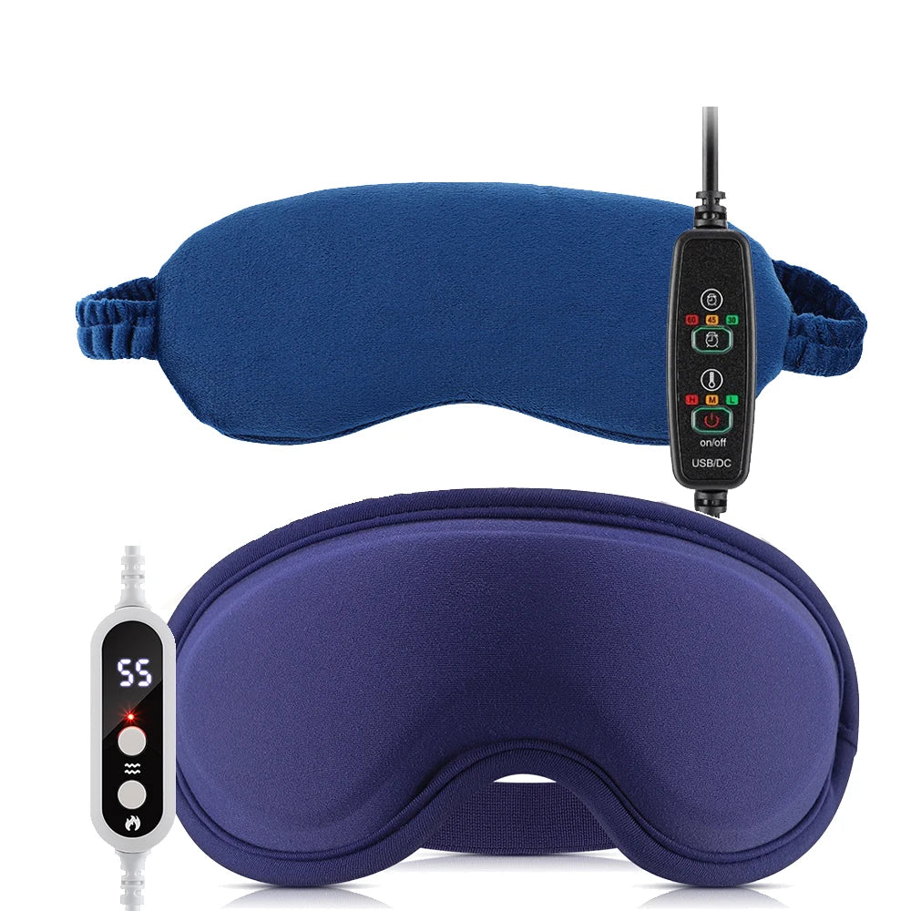 USB Eye Massager Heated Eye Shade Relieve Eye Fatiuge Remove Dark Circles Hot Eye Cover for Night Sleep Travel Office Eye Mask Peaceful Pleasures Health and Wellness