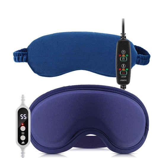 USB Eye Massager Heated Eye Shade Relieve Eye Fatiuge Remove Dark Circles Hot Eye Cover for Night Sleep Travel Office Eye Mask Peaceful Pleasures Health and Wellness
