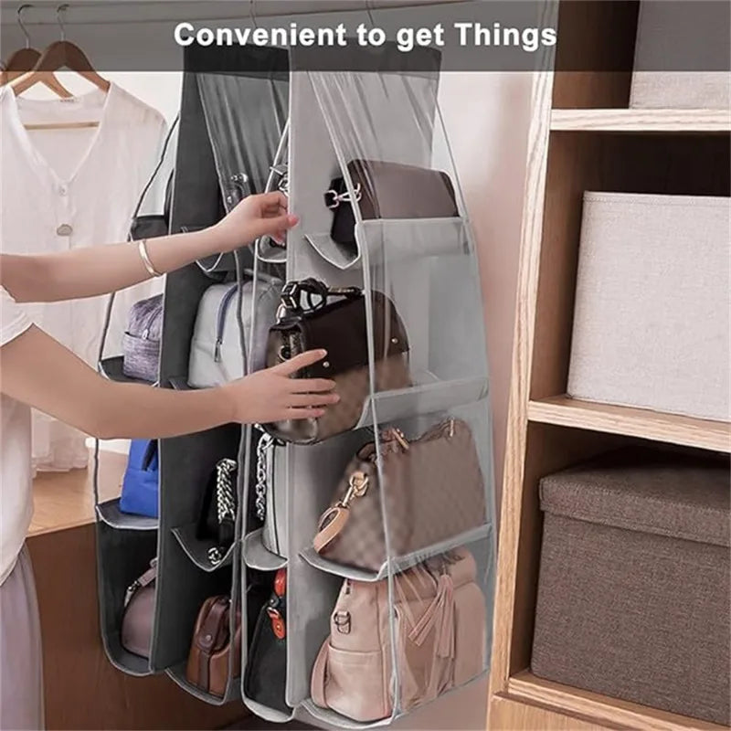 2-Pack Transparent Hanging Closet Organizer Bags with Hanger
