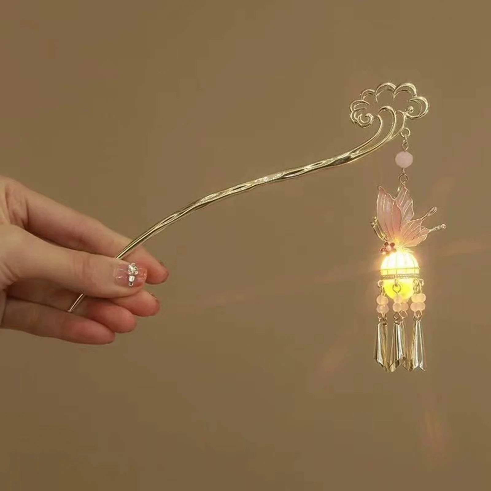 Luminous Chignon Hair Sticks With Tassel Chinese Clothing Hair Tassel Chopsticks for Festival Wedding Party Hair Decor Peaceful Pleasures Health and Wellness