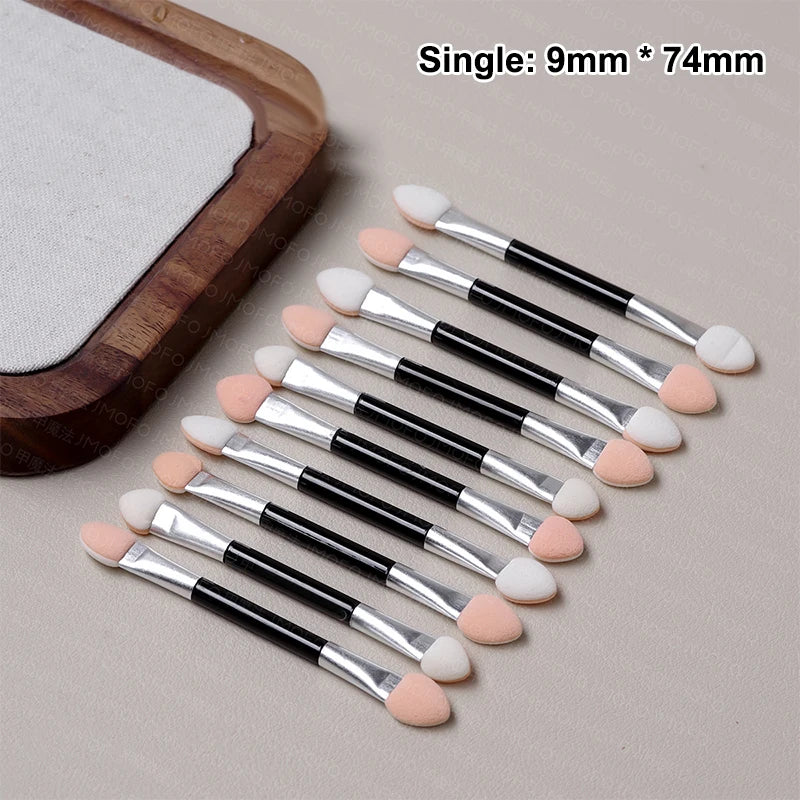 10pcs Nail Powder Brushes Sponge Disposable Double Sided Eyeshadow Applicator Mirror Chrome Pigment Sponge Stick Peaceful Pleasures Health and Wellness Large