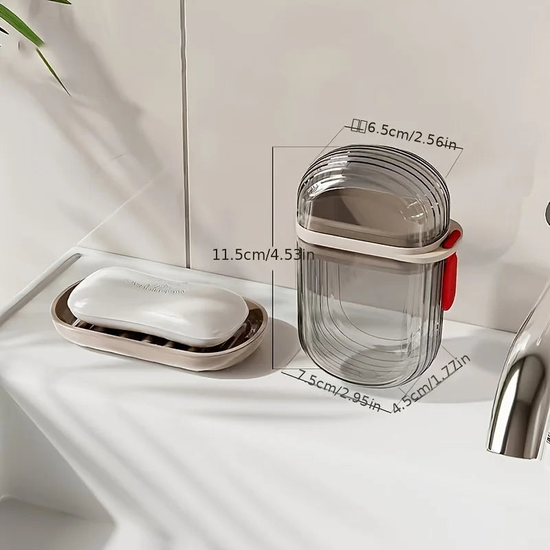 Portable Travel Soap Box – Double-Layer Lid & Drain Hole