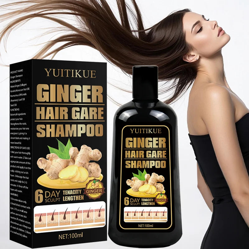 100ml Natural Ginger Shampoo Reduce Hair Loss, Clean Dandruff, Nourish & Moisturize Scalp, Improve Hair Quality Care Product Peaceful Pleasures Health and Wellness