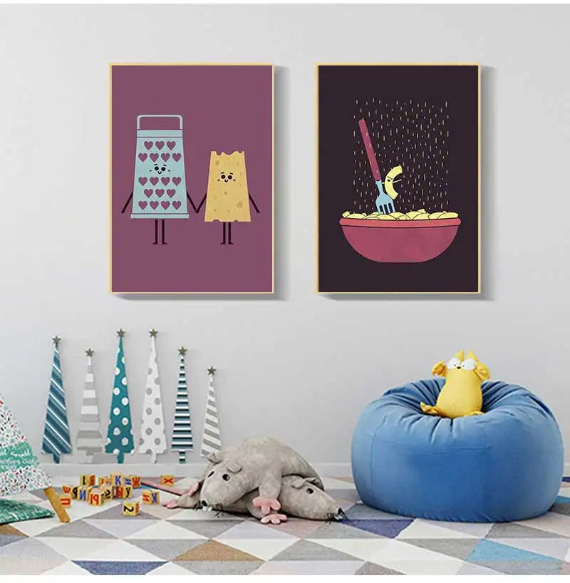 Funny Food Vintage Canvas Wall Art Poster | Bar & Kitchen Decor