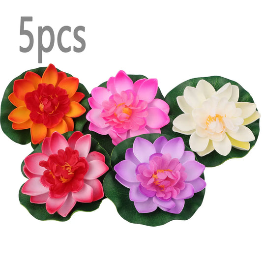Colorful Artificial Fake Floating Water Lily Random Colors Lotus Leaf Peaceful Pleasures Health and Wellness Default Title