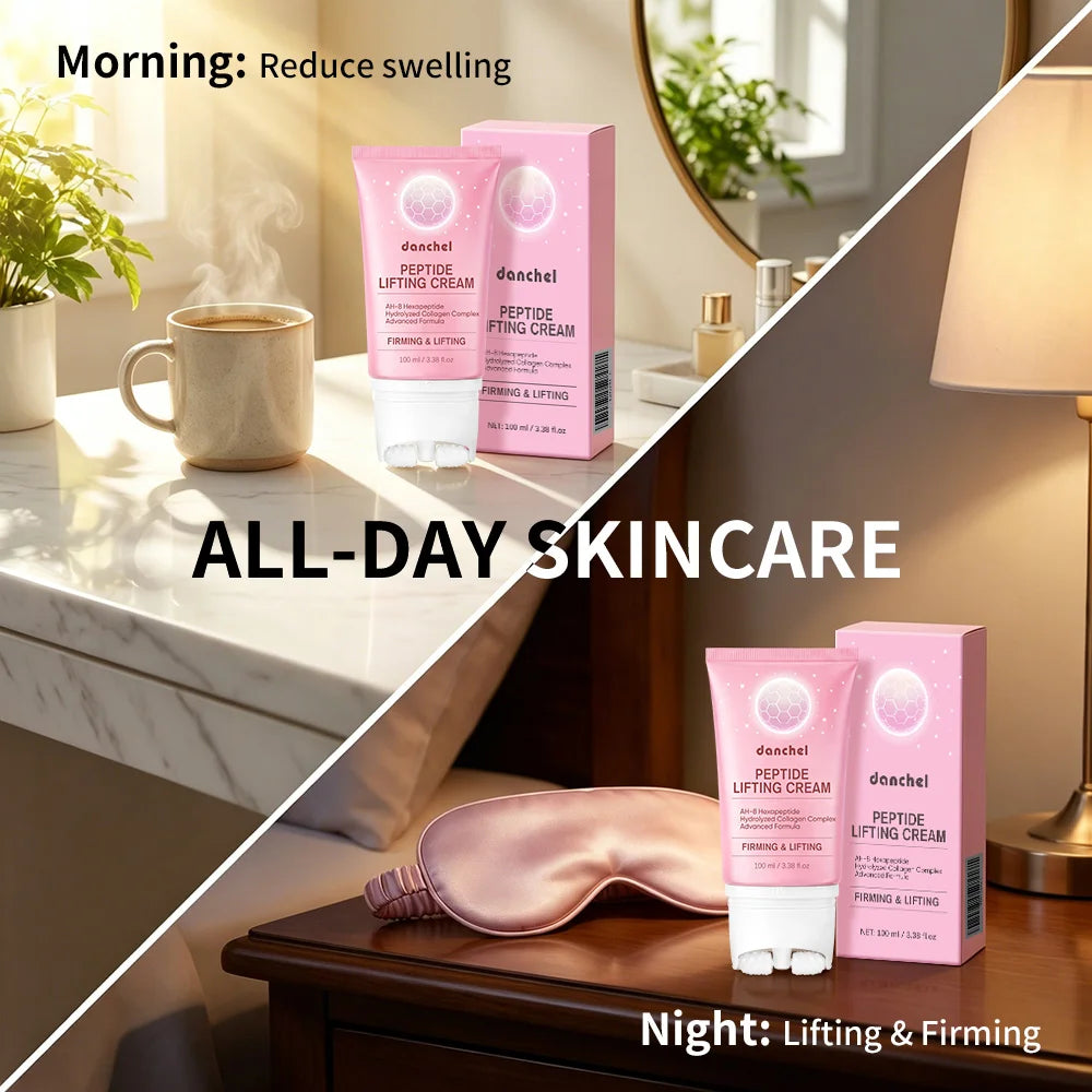 AH-8 Peptide Lifting Neck Cream Double Roller Massager Smooth Neck Lines Moisturizing Lifting Brighten Even Skin Tone Neck Cream Peaceful Pleasures Health and Wellness