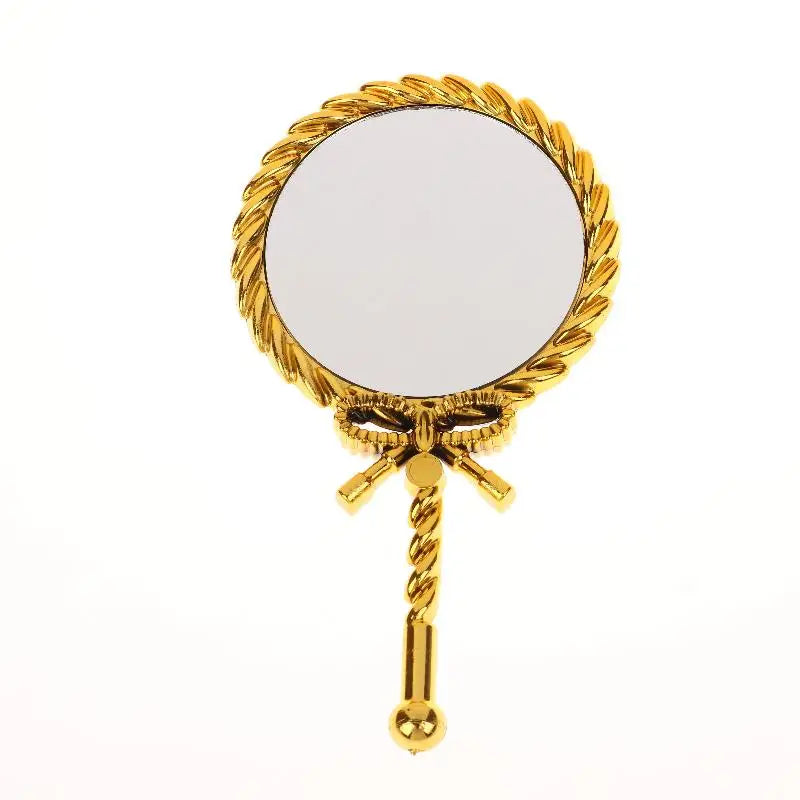Golden Bow Knot Handheld Makeup Mirror – Vintage Aesthetic