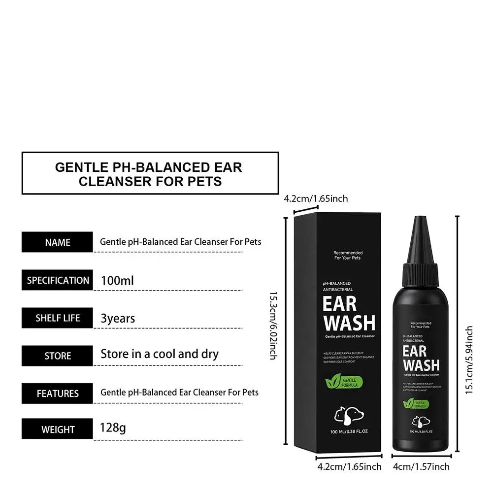 Pet Ear Cleaner Solution 100ml – Gentle Daily Dog Ear Care