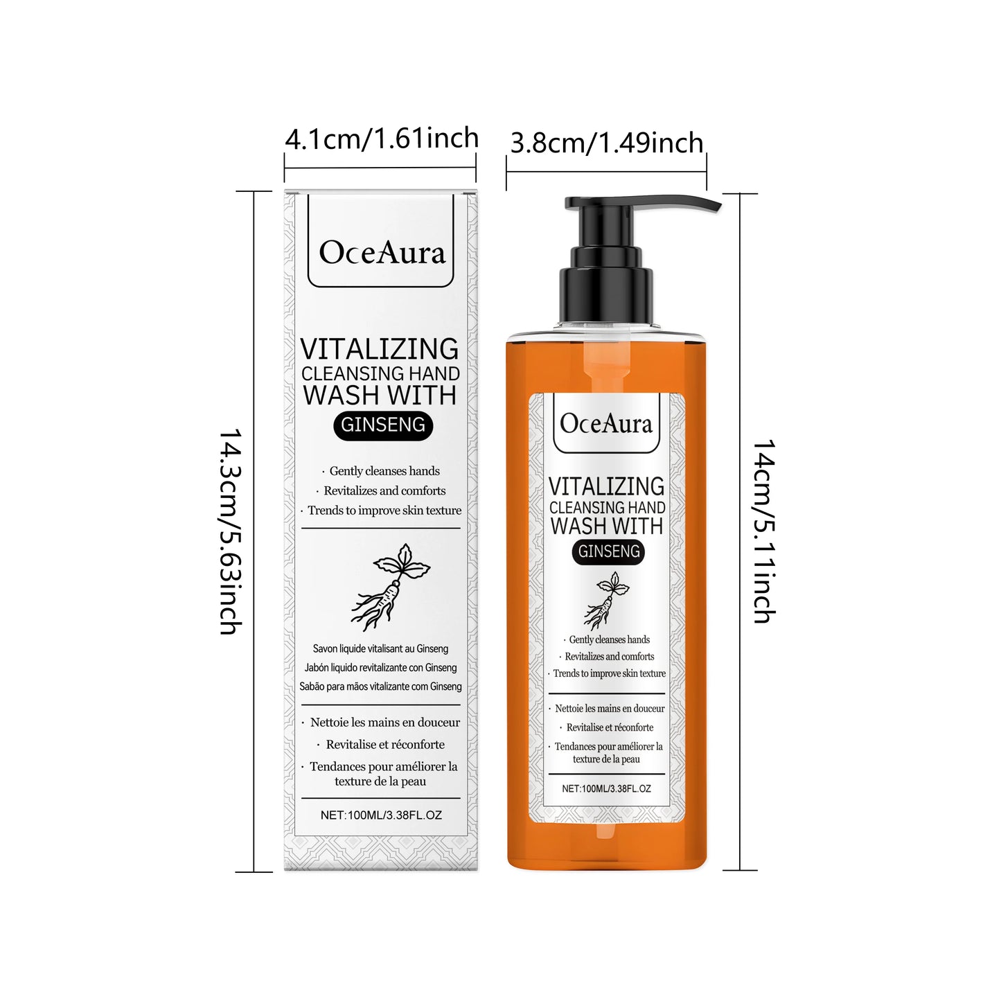 Ginseng & Chamomile Hand Wash – Moisturizing & Brightening 100ml