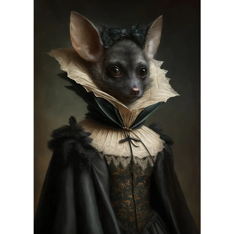 Victorian Dark Academia Witch Gothic Animals Raven Bat Rat King Black Cat Poster Canvas Painting Wall Art Pictures Home Decor Peaceful Pleasures Health and Wellness 14 30x40cm Unframed