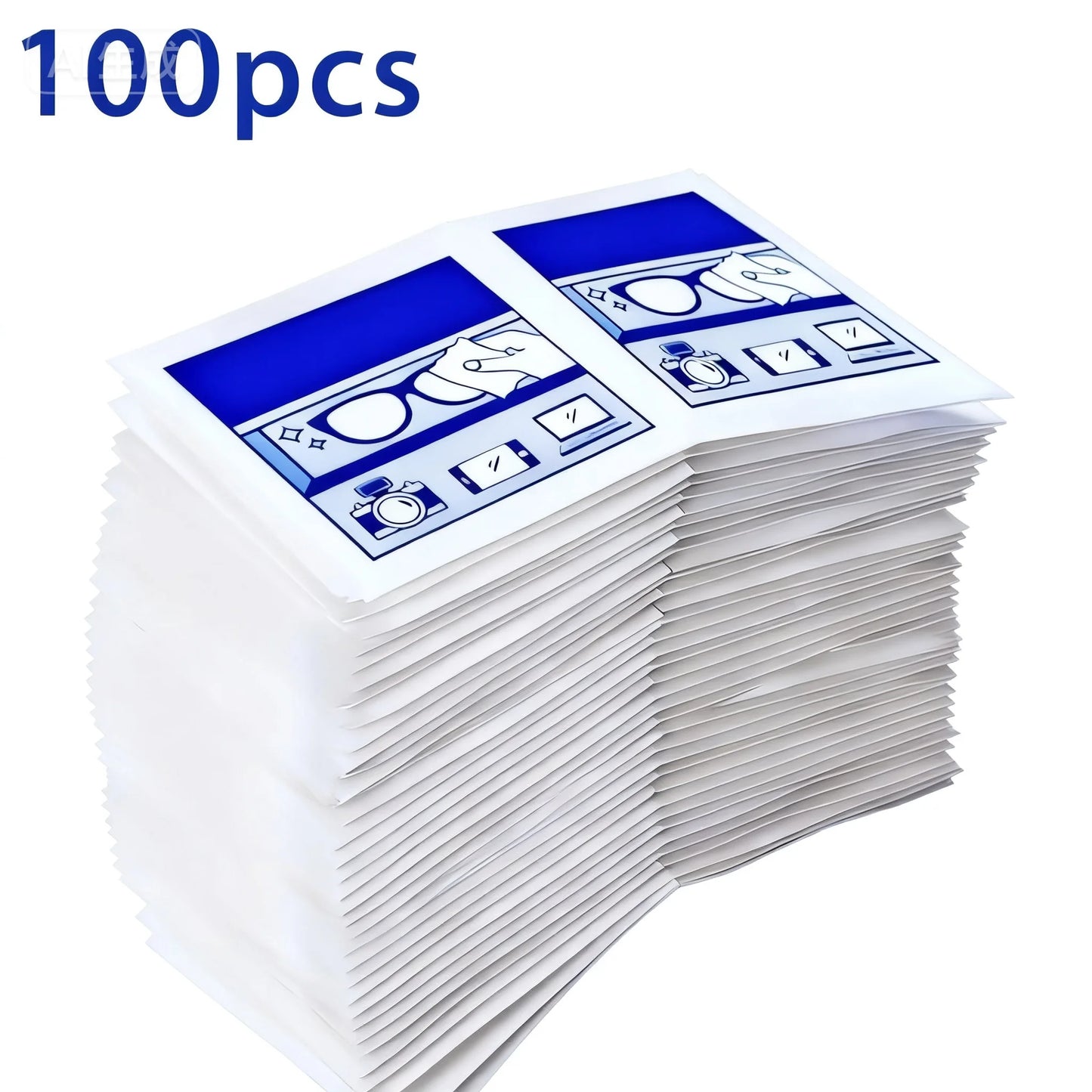 100-Pack Disposable Lens Wipes for Glasses & Phone Screens