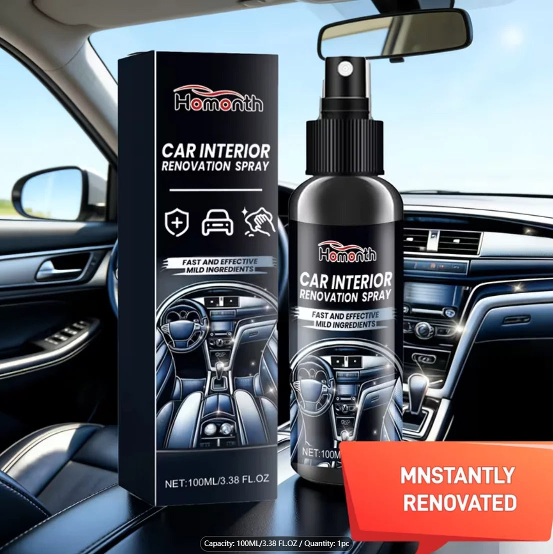 Car Interior Plastic & Leather Cleaner, Polish & Anti-Oxidation