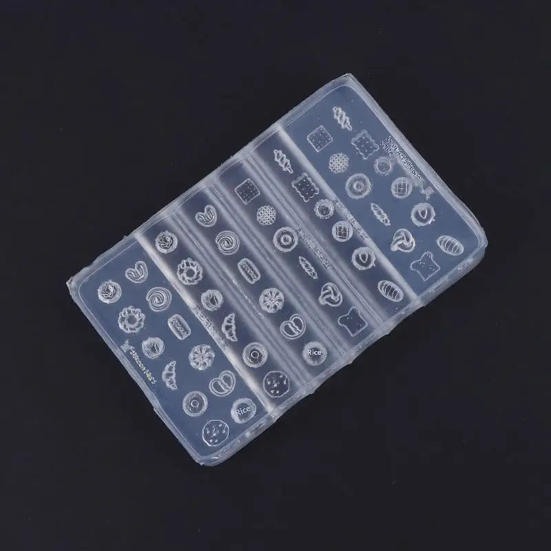 Nail Art Silicone Mold Mini Dessert Mold Bread Croissant Toast Biscuits Baking Tools Diy Silicone Nail Art Templates Nails Mold Peaceful Pleasures Health and Wellness