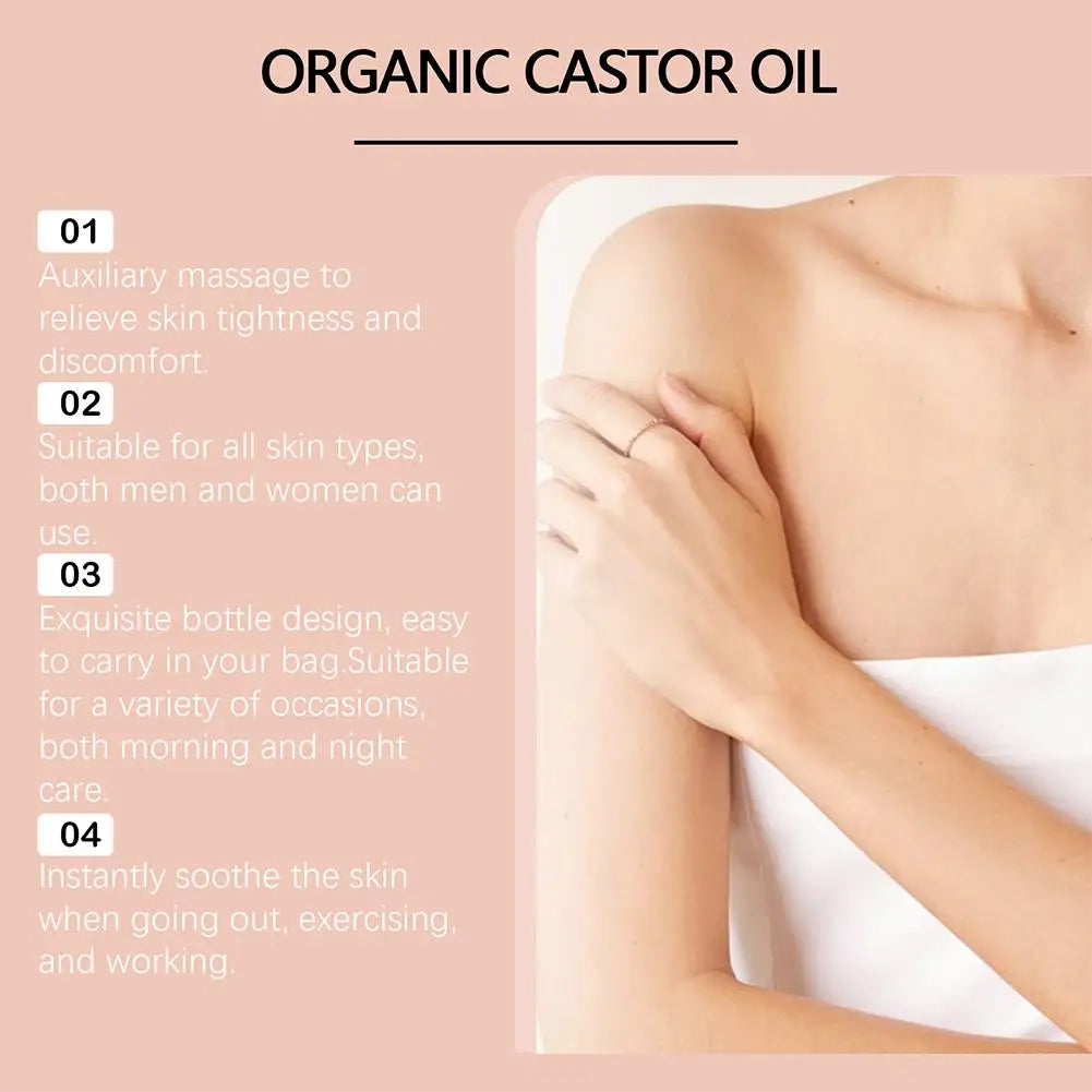 Castor Oil Rollerball Body Oil 50ml – Deep Hydration Skin Care