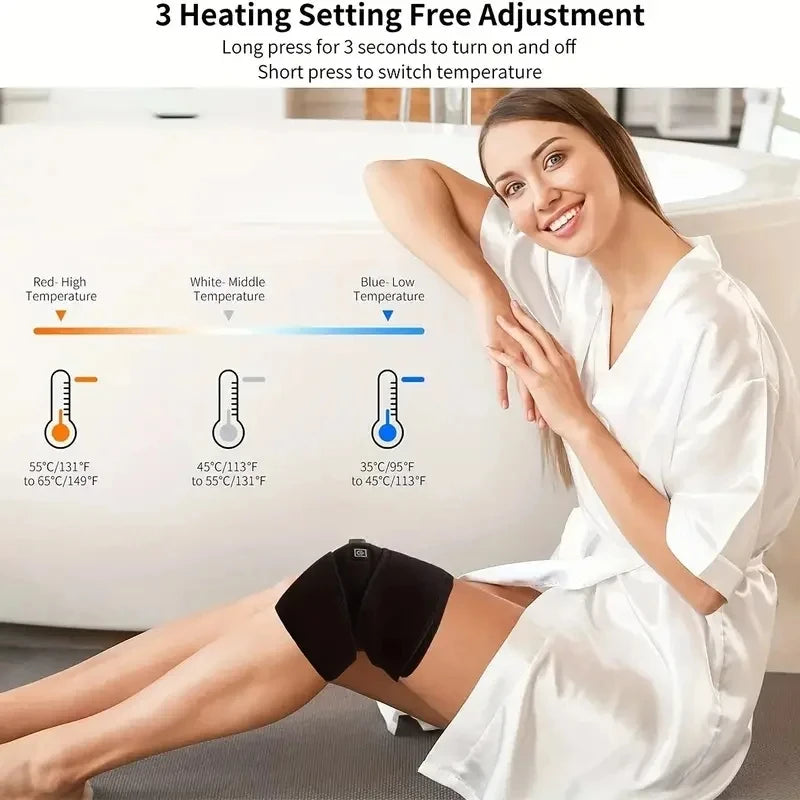 Electric knee heating pad - A USB-powered warming knee strap, suitable for joints, with adjustable heating band, ideal for daily Peaceful Pleasures Health and Wellness