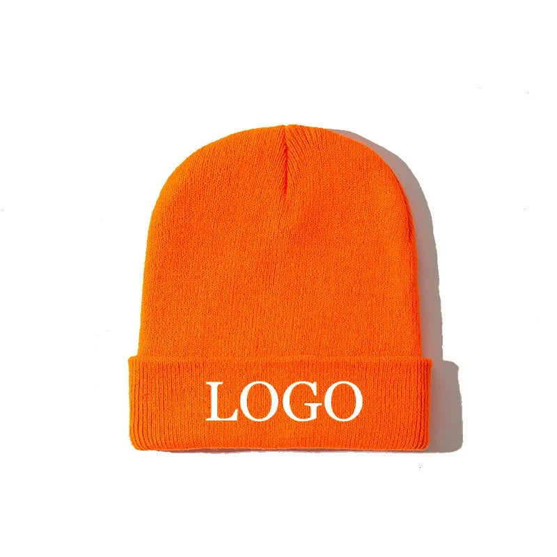 Custom Logo Ribbed Knit Beanie Hat | Unisex Winter Skullcap