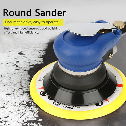 AT‑980 5"/6" Air Random Orbital Sander Round Polisher Pneumatic Hand Sanding Tool Round Sander Sander Random Orbital Sander Peaceful Pleasures Health and Wellness